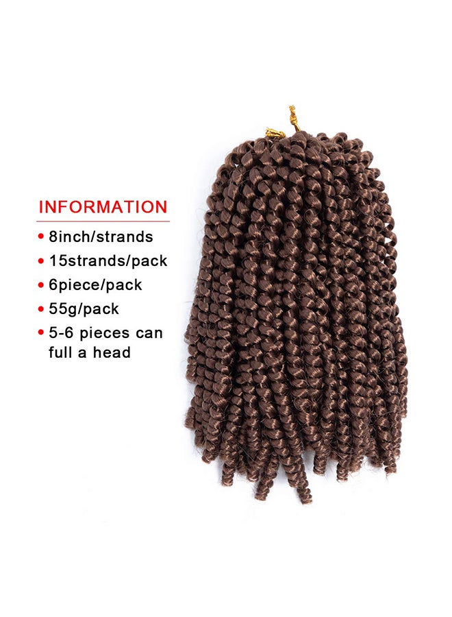 6-Piece Spring Twist Crochet Fluffy Hair Extension Brown 8inch - v1571235431/N30642532A_2