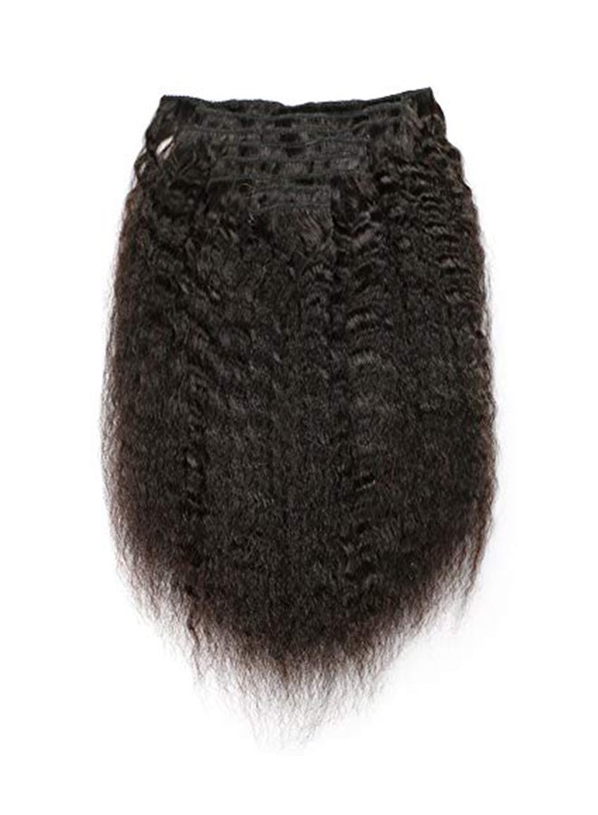 7-Piece Straight Brazilian Virgin Human Hair Extension Black 10inch