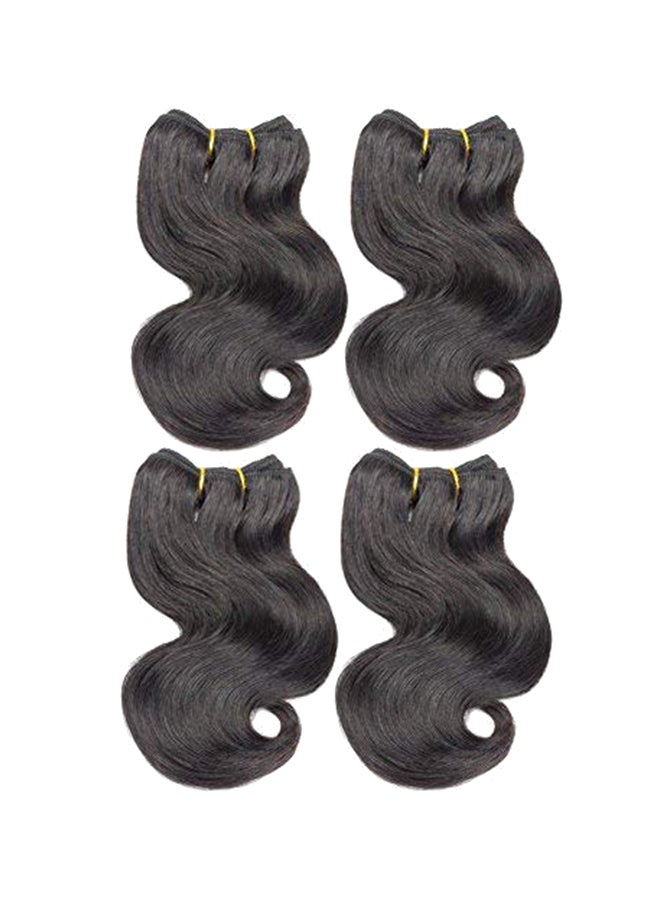 DMS Pack Of 4 Brazilian Wavy Virgin Human Hair Black 8inch - Image 1