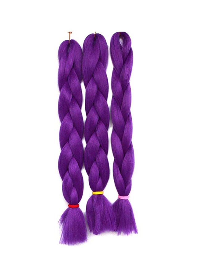 3-Piece Braiding Synthetic Kanekalon Hair Extension Purple 24inch