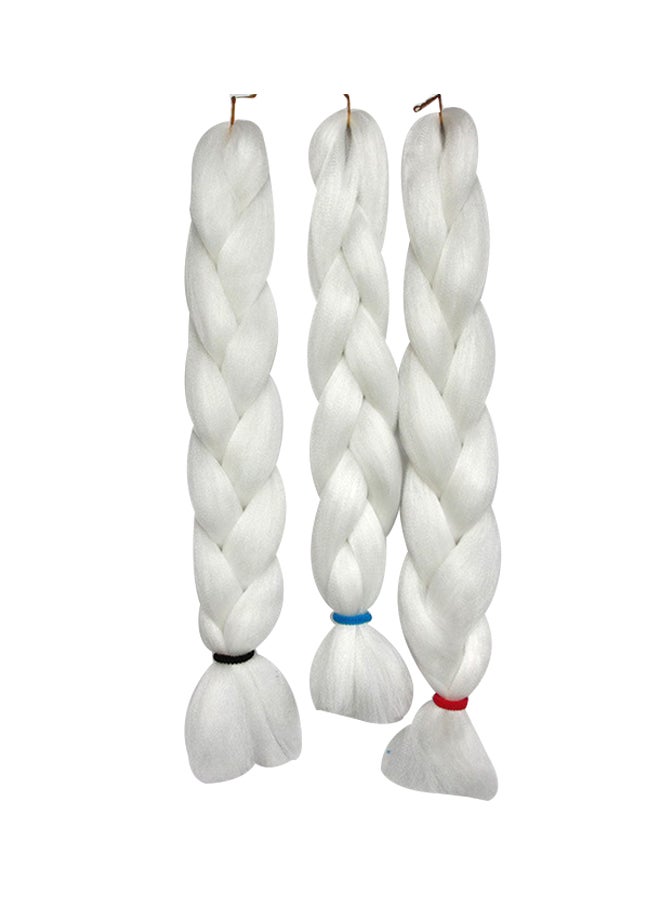 3-Piece Braiding Synthetic Kanekalon Hair Extension White 24inch - v1571235568/N30639999A_1