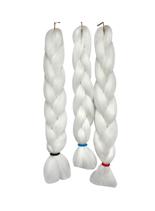 3-Piece Braiding Synthetic Kanekalon Hair Extension White 24inch