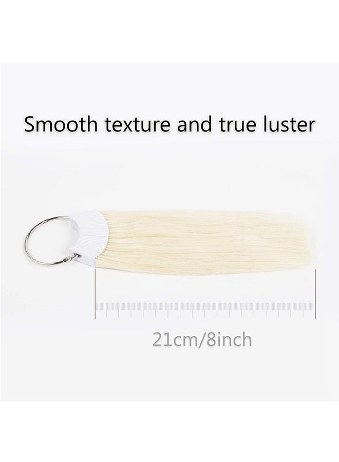 TOFAFA 30-Piece Straight Human Hair Swatches With Ring Beige 8inch - Image 2