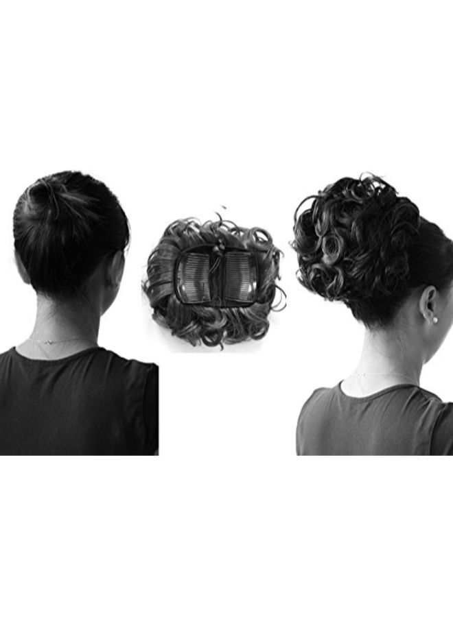 بريتي هير بيس-بان - وصلة شعر مموجة بتصميم ذيل حصان رمادي/بني 9بوصة - Image 1