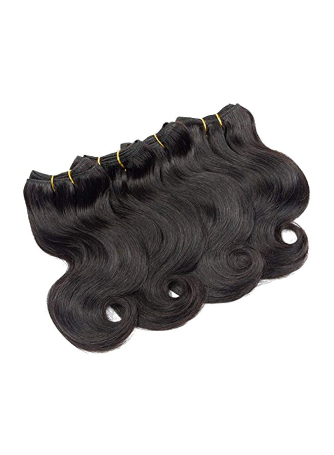 سيلينا مجوموعة وصلة شعر بشري برازيلي مموج مع رباط إغلاق. أسود - Image 1