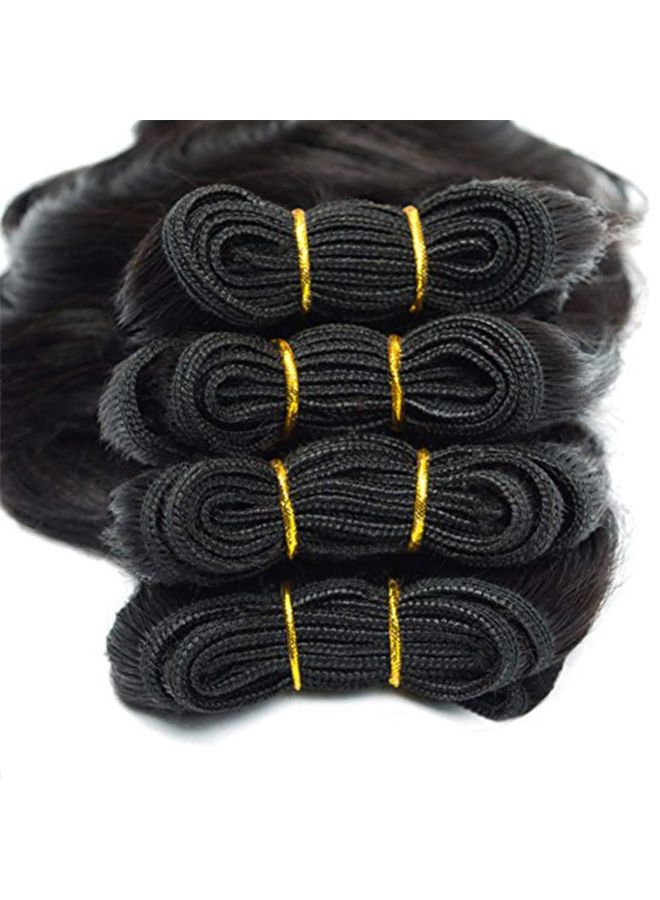 سيلينا مجوموعة وصلة شعر بشري برازيلي مموج مع رباط إغلاق. أسود - Image 4