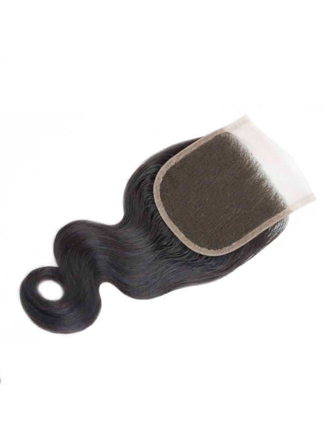 سيلينا مجوموعة وصلة شعر بشري برازيلي مموج مع رباط إغلاق. أسود - Image 5