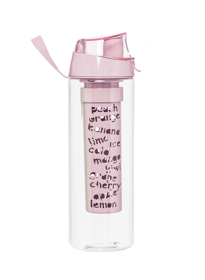 هيرفين زجاجة مزوّدة بجزء داخلي لنقع الفاكهة الوردي/الشفاف