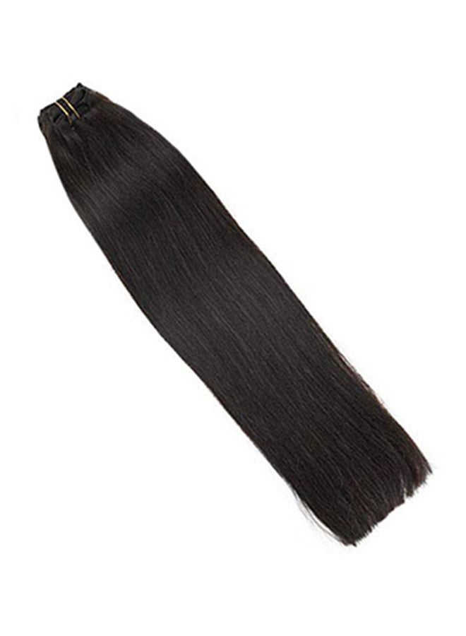 Ugeat 7-Piece Straight Clip In Human Hair Extension Brown 14inch - Image 1