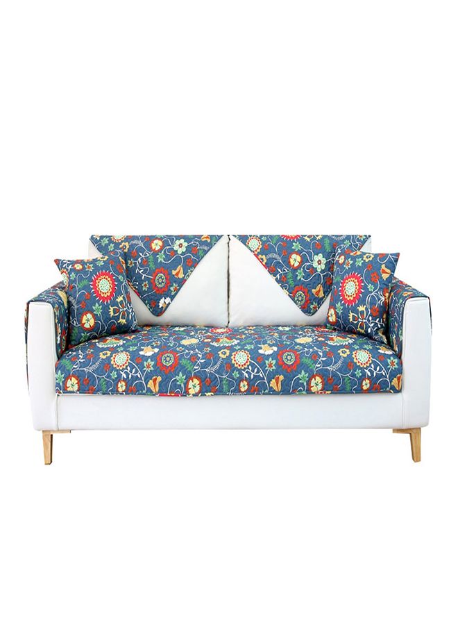 Anti-Slip Flower Pattern Sofa Slipcover With Pillowcase Multicolour 