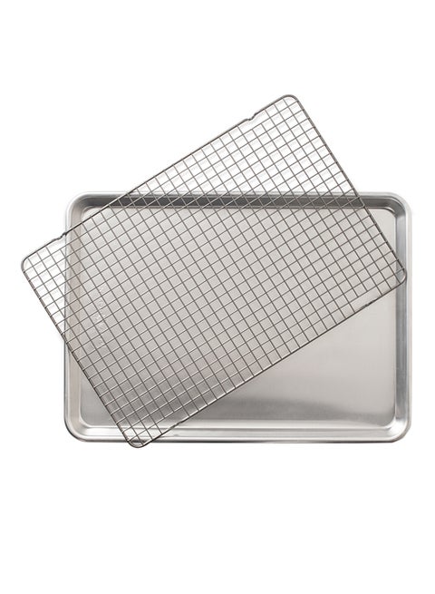 2-Piece Set Half Sheet With Grid Multicolour