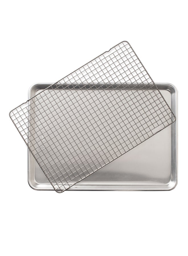 2-Piece Set Half Sheet With Grid Multicolour