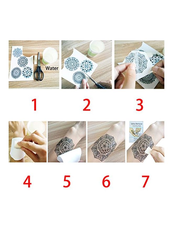 8-Piece Temporary Tattoo Sticker Black/Red/Blue - v1571297080/N31038325A_3