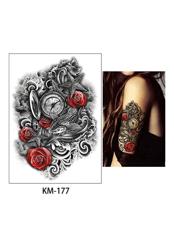 8-Piece Temporary Tattoo Sticker Black/Red/Blue - v1571297080/N31038325A_4