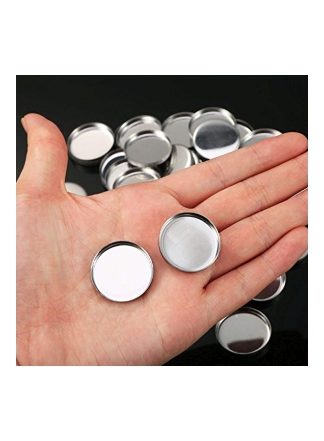 Pangda 50-Piece Empty Round Metal Palette Pan Set Silver  - Image 2