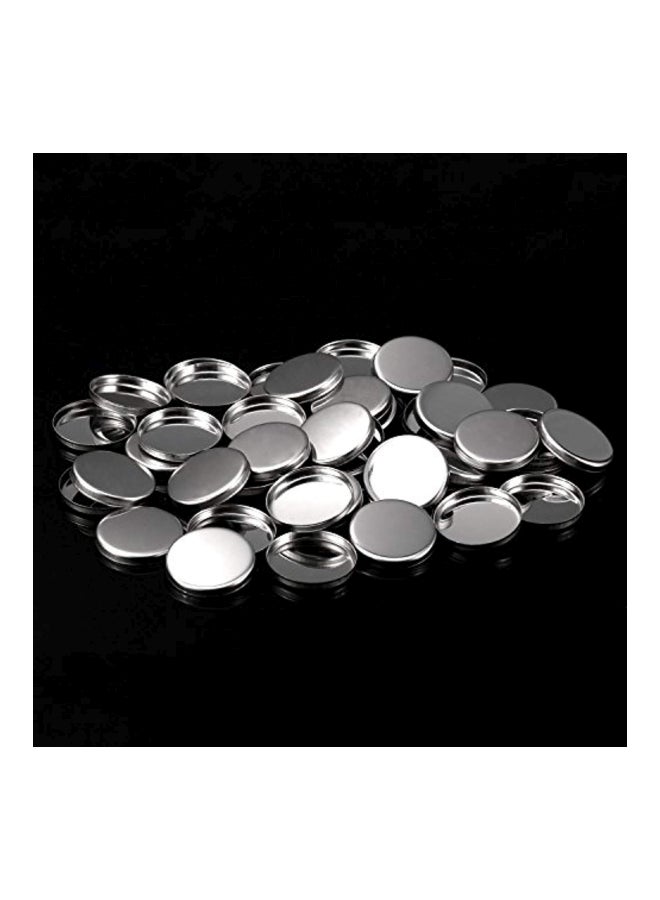 Pangda 50-Piece Empty Round Metal Palette Pan Set Silver  - Image 3