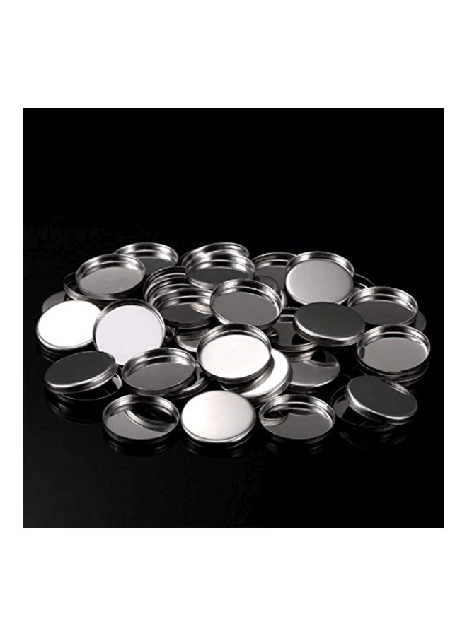 Pangda 50-Piece Empty Round Metal Palette Pan Set Silver  - Image 4