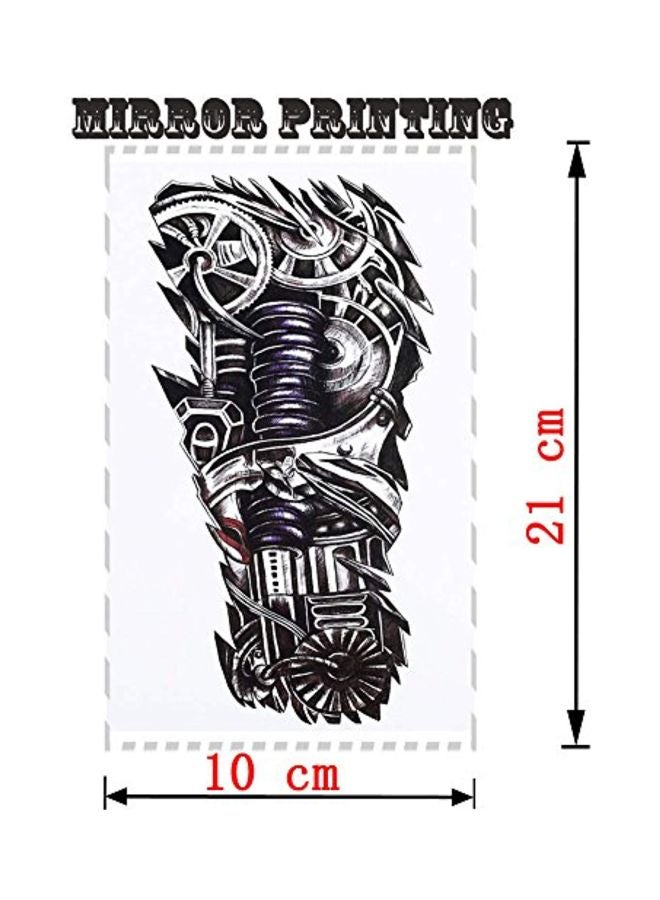 SpringPear 2-Piece Mechanical Arm Tattoo Sticker Set Black - Image 2
