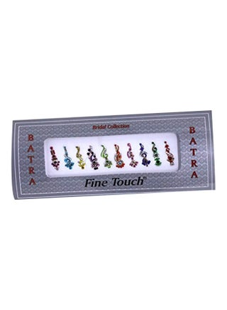 مجموعة زينة بيندي مصممة من قبل مصمم شهير ومستوحاة من بوليوود ومكونة من 10 قطع أخضر / أحمر / أصفر - v1571298727/N31040576A_1