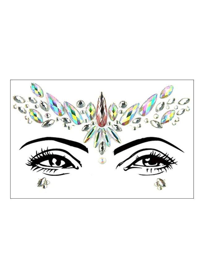 TOPAZ Eye And Face Rhinestones Sticker Multicolour - Image 1