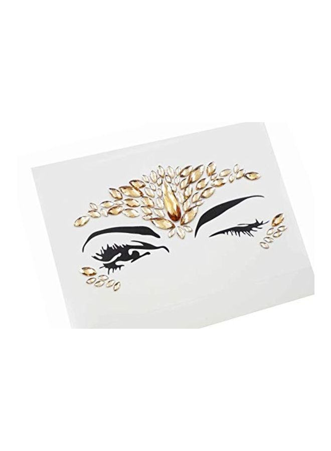 TOPAZ Rhinestone Studded Forehead Sticker Topaz Gold /SR16 - Image 2