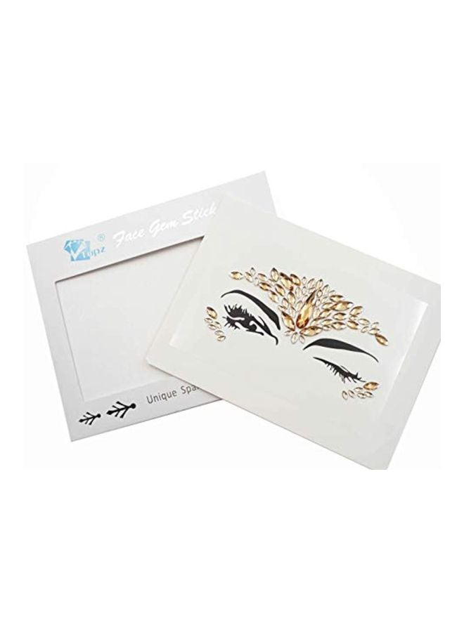 TOPAZ Rhinestone Studded Forehead Sticker Topaz Gold /SR16 - Image 4