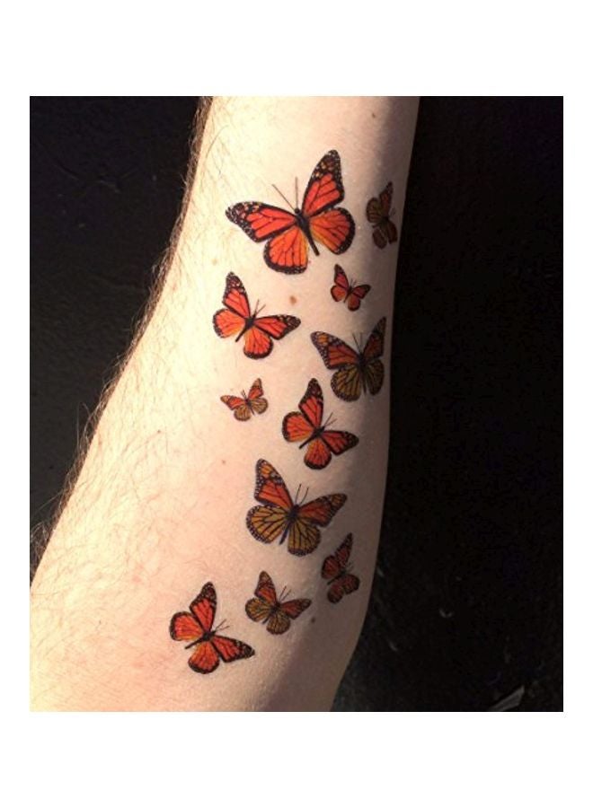 Butterfly Utopia 55-Piece Butterfly Temporary Tattoo Orange/Yellow/Black - Image 3