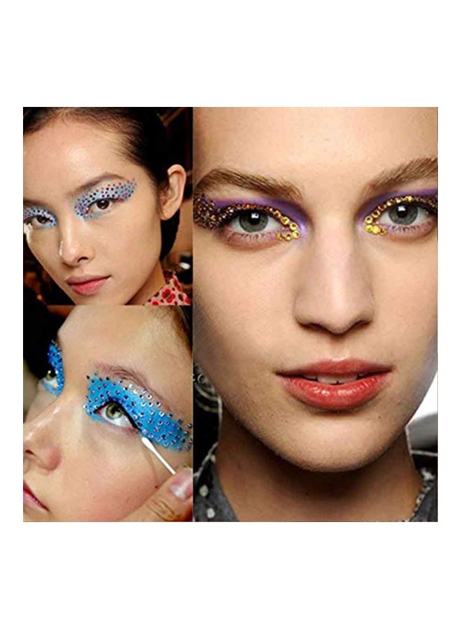 تشيز آند يو طقم ملصقات ثلاثية الأبعاد بتصميم أحجار الراين من الأكريليك للعيون مكون من 6 قطع متعدد الألوان - Image 4