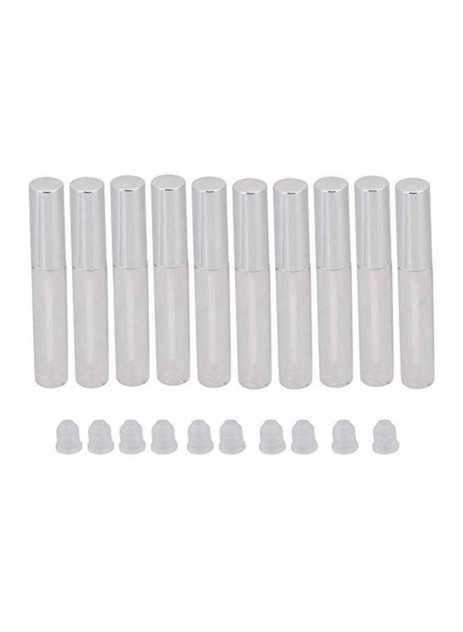 Generic Pack Of 10 Empty Tubes Lip Gloss Balm Cosmetic Mini Containers Silver  - Image 2