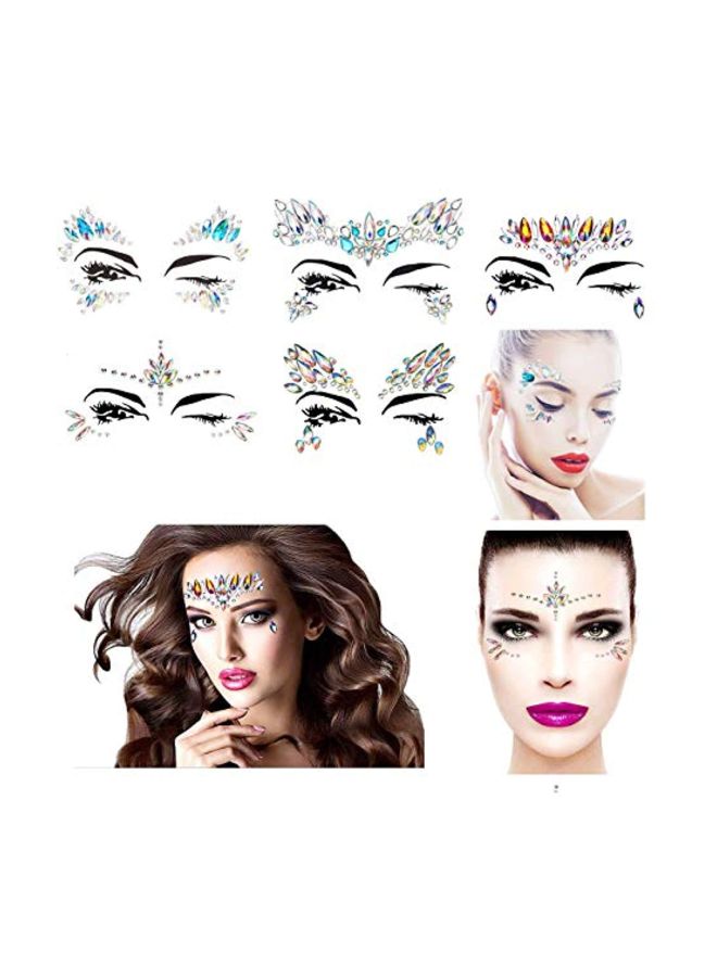 Set Of 10 Rhinestone Decorations Tattoo Stickers Multicolour - v1571300721/N31041108A_2