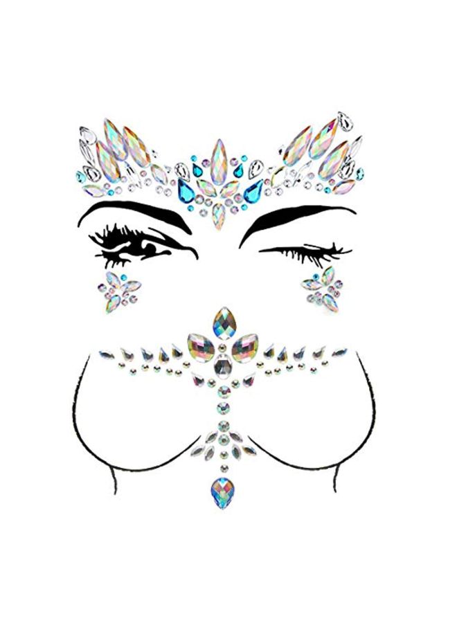 Set Of 10 Rhinestone Decorations Tattoo Stickers Multicolour - v1571300723/N31041108A_3