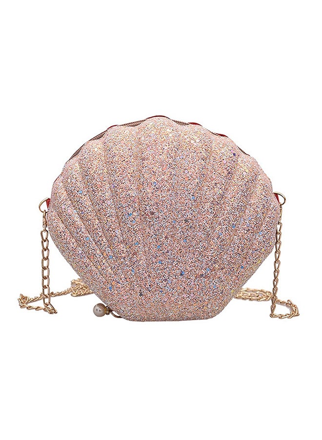 Generic - Sweet Sequins Decoration Detachable Strap Zipper Closure Bag Pink - Image 1