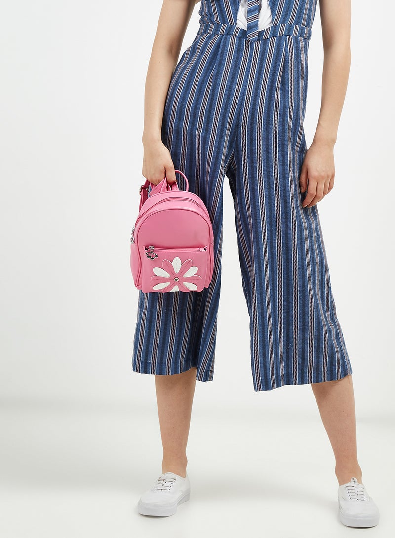 YUEJIN - Faux Leather Fashion Backpack Pink - Image 1
