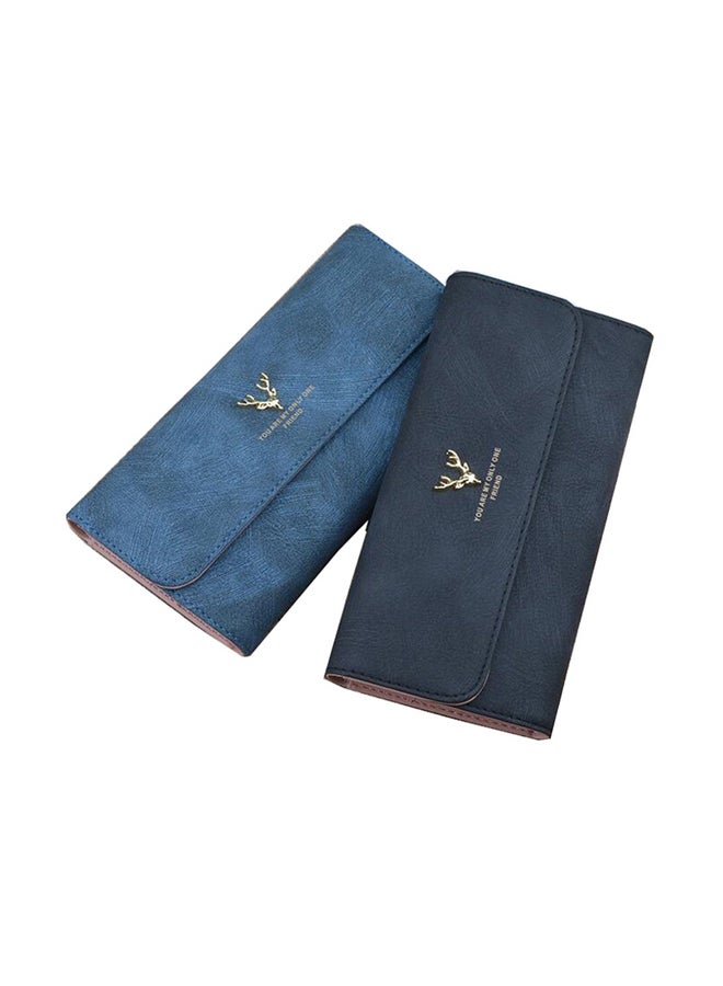 2-Piece Letter Pattern Clutch Set Blue