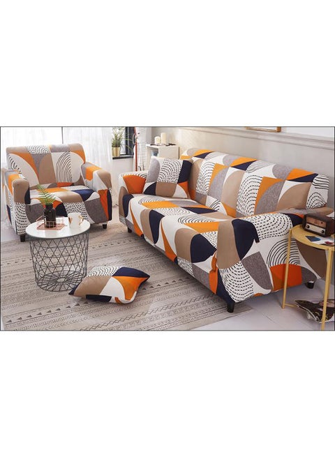 Geometric Pattern Sofa Slipcover Multicolour
