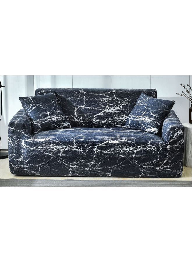 Marble Pattern Sofa Slipcover Blue/White