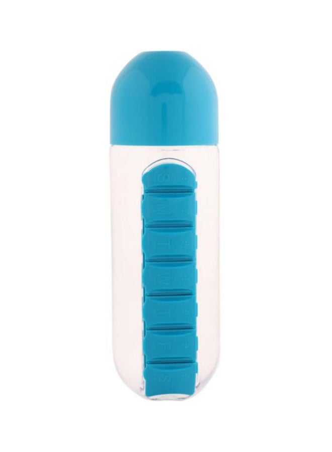 SWISS MILITARY - 2-In-1 Portable Medicine Organizer Water Bottle Blue/Clear 10cm - Image 1