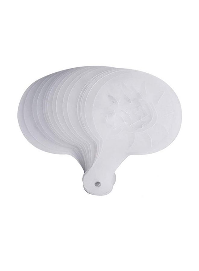 16-Piece Coffee Decorating Stencils White 9centimeter - Image 1