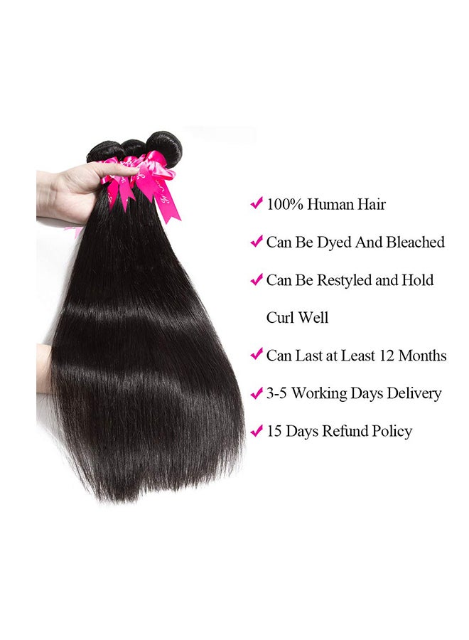 سوبيلا 3-Piece Brazilian Straight Virgin Human Hair Extension Black - Image 3