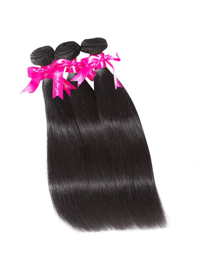 سوبيلا 3-Piece Brazilian Straight Virgin Human Hair Extension Black - Image 1