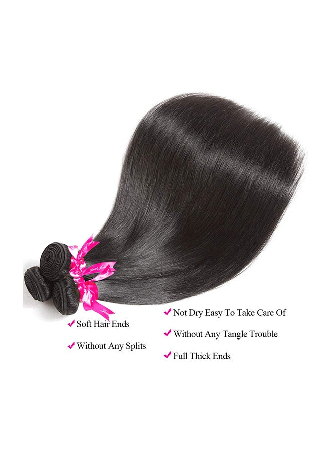 سوبيلا 3-Piece Brazilian Straight Virgin Human Hair Extension Black - Image 2