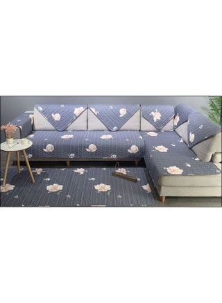 Simple Modern Flower Pattern Comfortable Sofa Slipcover Blue - v1571333991/N30758481A_1