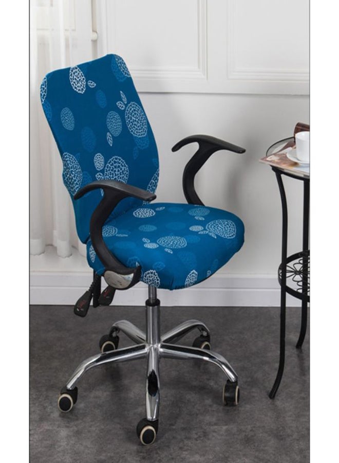 Floral Printed Chair Cover Blue/White