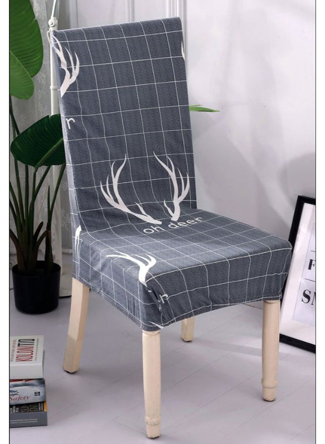Animal Printed Chair Cover Grey/White