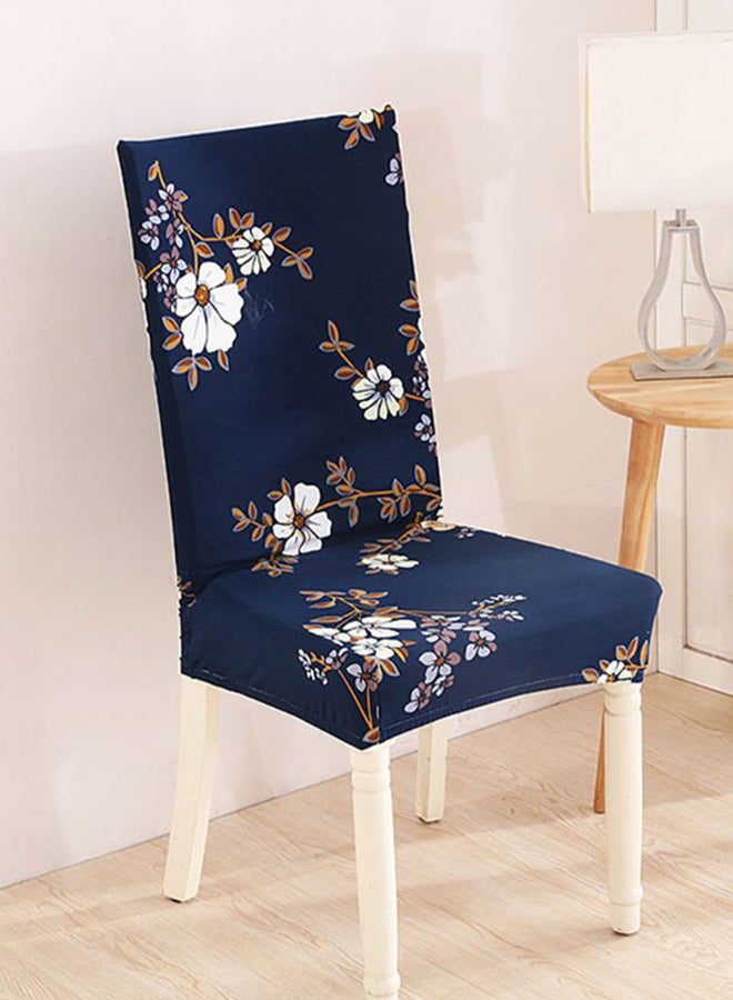 Dust Proof Flower Printed Chair Cover Navy Blue/Brown/White
