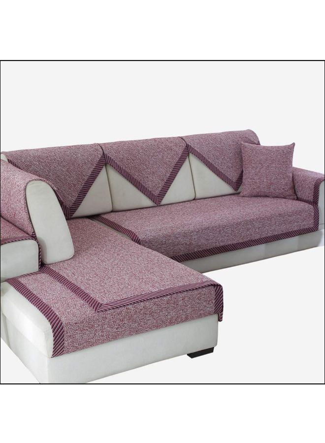 Anti-Slip Durable Sofa Slipcover With Pillow Purplish Red 