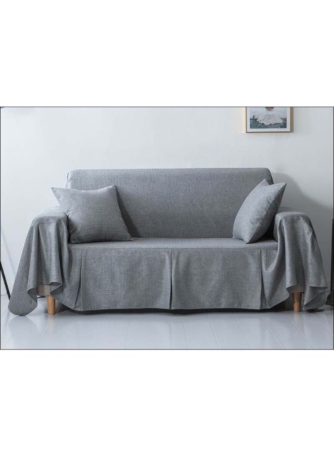 Anti-Slip Brief Design Sofa Slipcover Grey