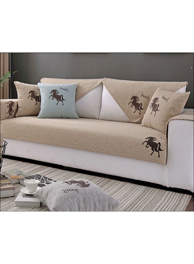 Universal Simple Style Sofa Slipcover Beige/Brown 