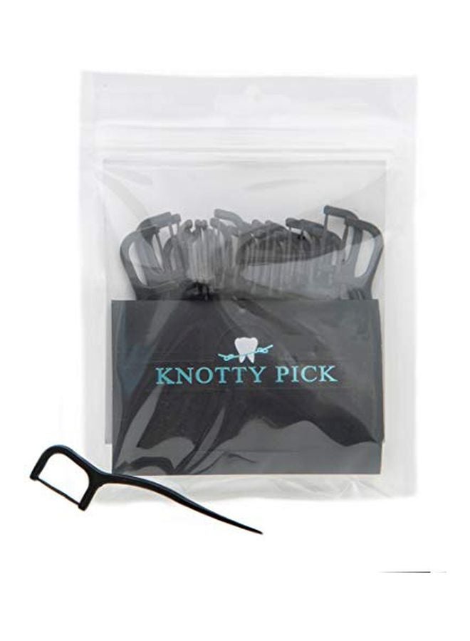 Knotty Pick Pack Of 3 Floss Picks Black - Image 3