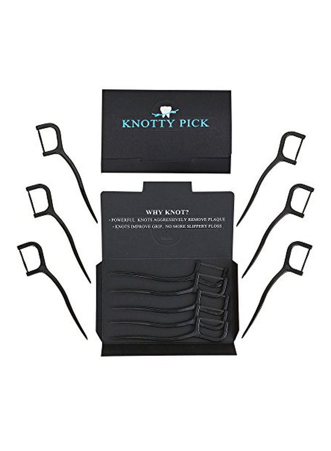 Knotty Pick Pack Of 3 Floss Picks Black - Image 1